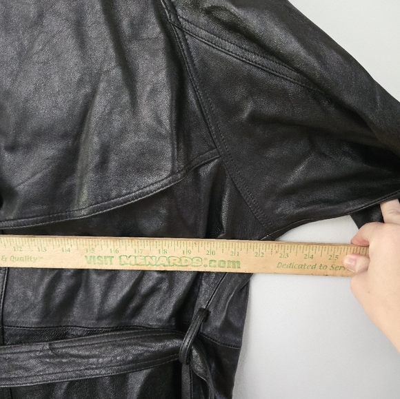 Vintage D.A.N.Y. Leather Jacket Black With Belt Size Large - Picture 13 of 16